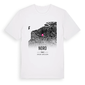 Nord karta t-shirt – ekologisk bomull t-shirt från Pinshirt