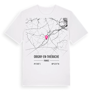 Origny-en-Thiérache karta t-shirt – ekologisk bomull t-shirt från Pinshirt