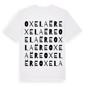 Oxelaëre ordlek t-shirt – ekologisk bomull t-shirt från Pinshirt
