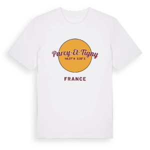 Parcy-et-Tigny cirkel t-shirt – ekologisk bomull t-shirt från Pinshirt