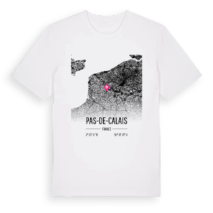 Pas-de-Calais karta t-shirt – ekologisk bomull t-shirt från Pinshirt