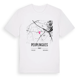 Peuplingues karta t-shirt – ekologisk bomull t-shirt från Pinshirt