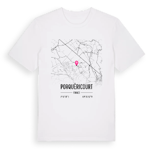 Porquéricourt karta t-shirt – ekologisk bomull t-shirt från Pinshirt