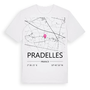 Pradelles karta t-shirt – ekologisk bomull t-shirt från Pinshirt