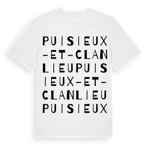 Puisieux-et-Clanlieu ordlek t-shirt – ekologisk bomull t-shirt från Pinshirt