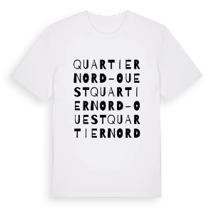 Quartier Nord-Ouest ordlek t-shirt – ekologisk bomull t-shirt från Pinshirt