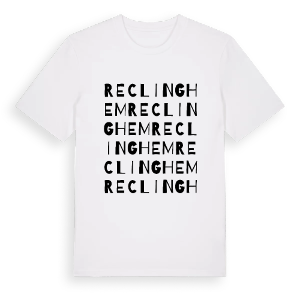 Reclinghem ordlek t-shirt – ekologisk bomull t-shirt från Pinshirt