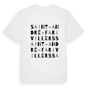 Saint-André-Farivillers ordlek t-shirt – ekologisk bomull t-shirt från Pinshirt