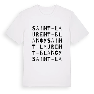 Saint-Laurent-Blangy ordlek t-shirt – ekologisk bomull t-shirt från Pinshirt