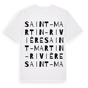 Saint-Martin-Rivière ordlek t-shirt – ekologisk bomull t-shirt från Pinshirt