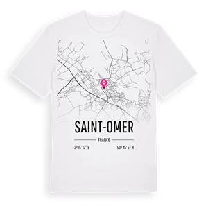 Saint-Omer karta t-shirt – ekologisk bomull t-shirt från Pinshirt