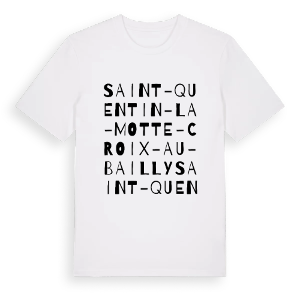 Saint-Quentin-la-Motte-Croix-au-Bailly ordlek t-shirt – ekologisk bomull t-shirt från PinShirt