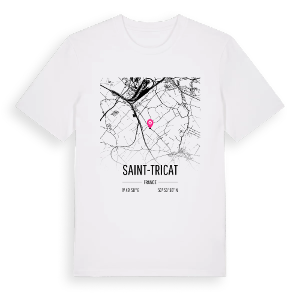 Saint-Tricat karta t-shirt – ekologisk bomull t-shirt från Pinshirt