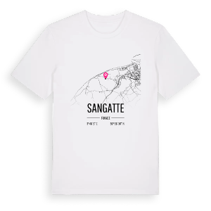 Sangatte karta t-shirt – ekologisk bomull t-shirt från Pinshirt