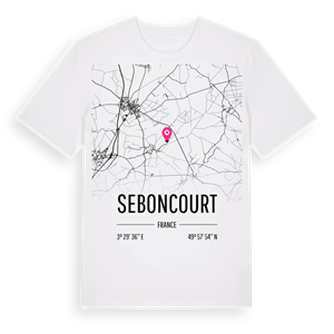Seboncourt karta t-shirt – ekologisk bomull t-shirt från Pinshirt