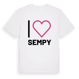 Jag älskar Sempy t-shirt stort tryck – ekologisk bomull t-shirt från Pinshirt