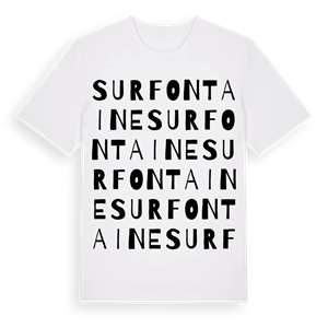 Surfontaine ordlek t-shirt – ekologisk bomull t-shirt från Pinshirt