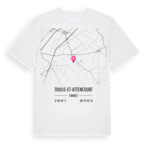 Toulis-et-Attencourt karta t-shirt – ekologisk bomull t-shirt från Pinshirt
