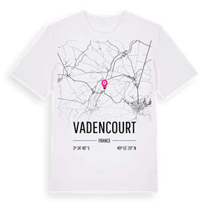 Vadencourt karta t-shirt – ekologisk bomull t-shirt från Pinshirt