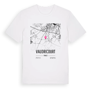 Vaudricourt karta t-shirt – ekologisk bomull t-shirt från Pinshirt