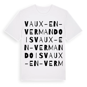 Vaux-en-Vermandois ordlek t-shirt – ekologisk bomull t-shirt från Pinshirt