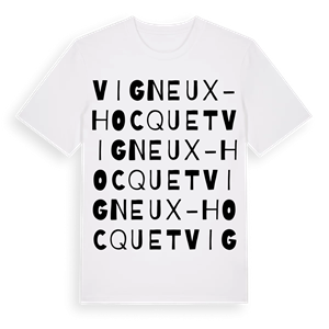 Vigneux-Hocquet ordlek t-shirt – ekologisk bomull t-shirt från Pinshirt