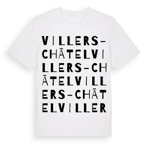 Villers-Châtel ordlek t-shirt – ekologisk bomull t-shirt från Pinshirt