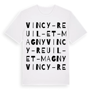 Vincy-Reuil-et-Magny ordlek t-shirt – ekologisk bomull t-shirt från Pinshirt