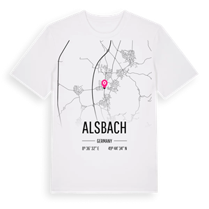 Alsbach karta t-shirt – ekologisk bomull t-shirt från Pinshirt