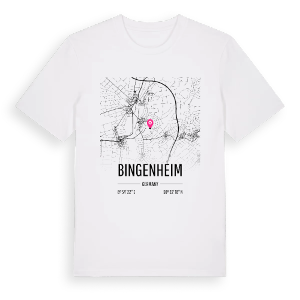 Bingenheim karta t-shirt – ekologisk bomull t-shirt från Pinshirt