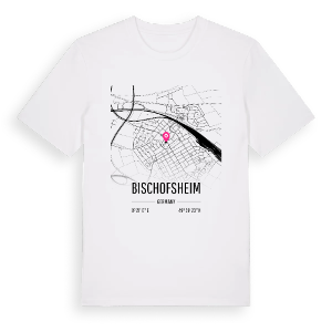 Bischofsheim karta t-shirt – ekologisk bomull t-shirt från Pinshirt