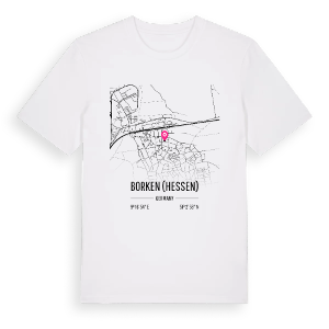 Borken (Hessen) karta t-shirt – ekologisk bomull t-shirt från Pinshirt