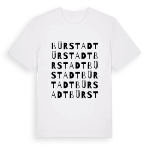 Bürstadt ordlek t-shirt – ekologisk bomull t-shirt från Pinshirt