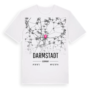 Darmstadt karta t-shirt – ekologisk bomull t-shirt från Pinshirt