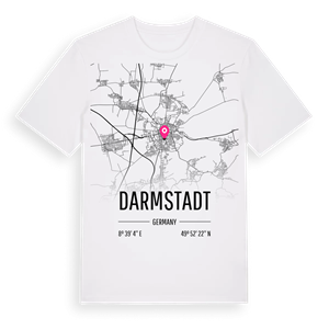Darmstadt karta t-shirt – ekologisk bomull t-shirt från Pinshirt