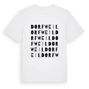 Dorfweil ordlek t-shirt – ekologisk bomull t-shirt från Pinshirt