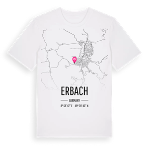 Erbach karta t-shirt – ekologisk bomull t-shirt från Pinshirt