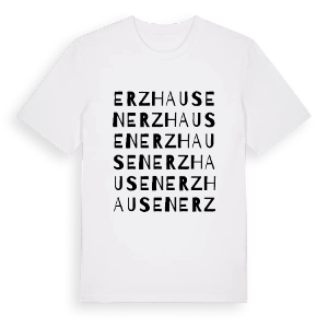 Erzhausen ordlek t-shirt – ekologisk bomull t-shirt från Pinshirt