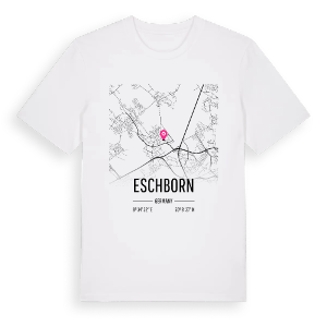 Eschborn karta t-shirt – ekologisk bomull t-shirt från Pinshirt