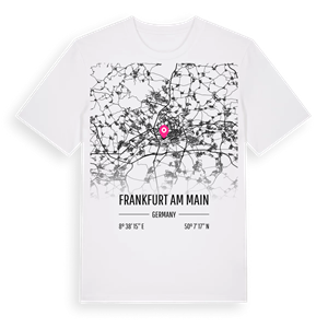 Frankfurt am Main karta t-shirt – ekologisk bomull t-shirt från Pinshirt