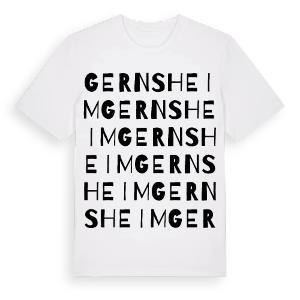 Gernsheim ordlek t-shirt – ekologisk bomull t-shirt från Pinshirt