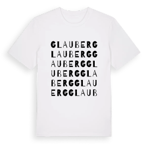 Glauberg ordlek t-shirt – ekologisk bomull t-shirt från Pinshirt