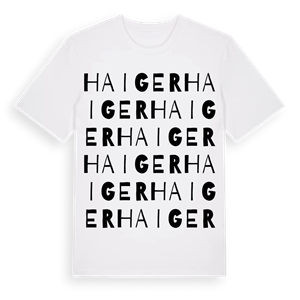 Haiger ordlek t-shirt – ekologisk bomull t-shirt från Pinshirt