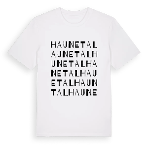 Haunetal ordlek t-shirt – ekologisk bomull t-shirt från Pinshirt