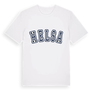 Helsa college t-shirt – ekologisk bomull t-shirt från Pinshirt