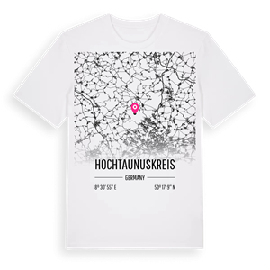 Hochtaunuskreis karta t-shirt – ekologisk bomull t-shirt från Pinshirt