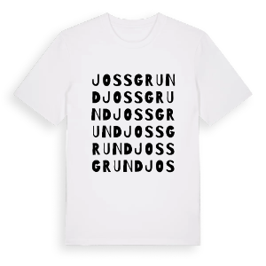 Jossgrund ordlek t-shirt – ekologisk bomull t-shirt från Pinshirt