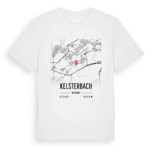 Kelsterbach karta t-shirt – ekologisk bomull t-shirt från Pinshirt