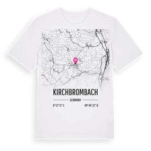 Kirchbrombach karta t-shirt – ekologisk bomull t-shirt från Pinshirt