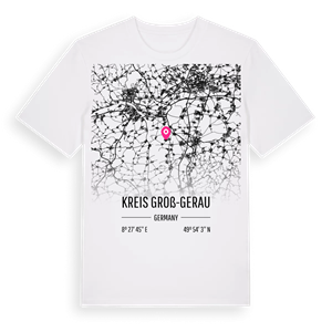 Kreis Groß-Gerau karta t-shirt – ekologisk bomull t-shirt från Pinshirt
